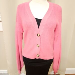 Bar III Vibrant Pink Cardigan Sweater Size S